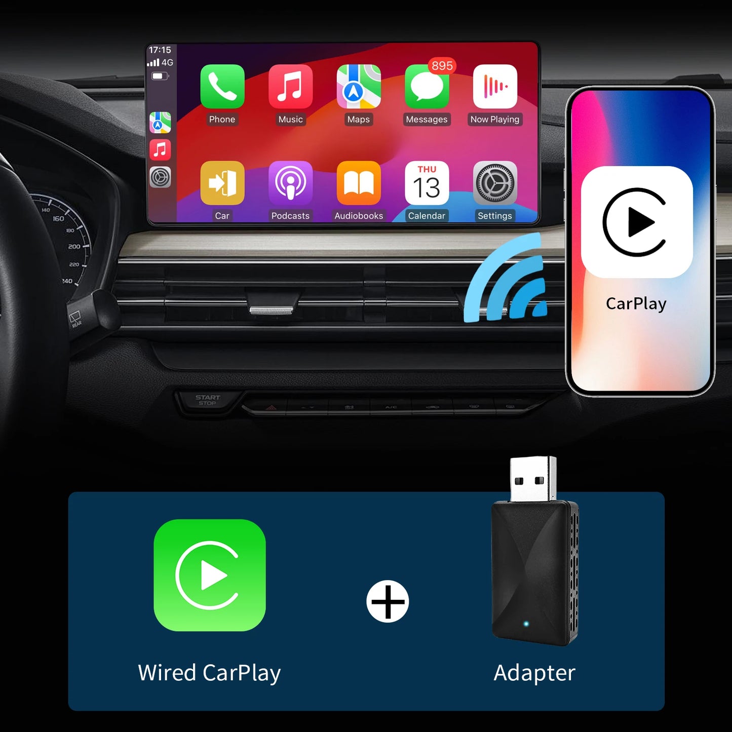 Adaptador CarPlay sem fio