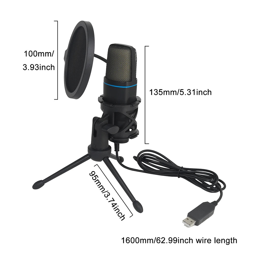 Microfone RGB com Fio