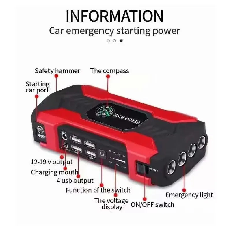 PowerBank com Cabos para Carro