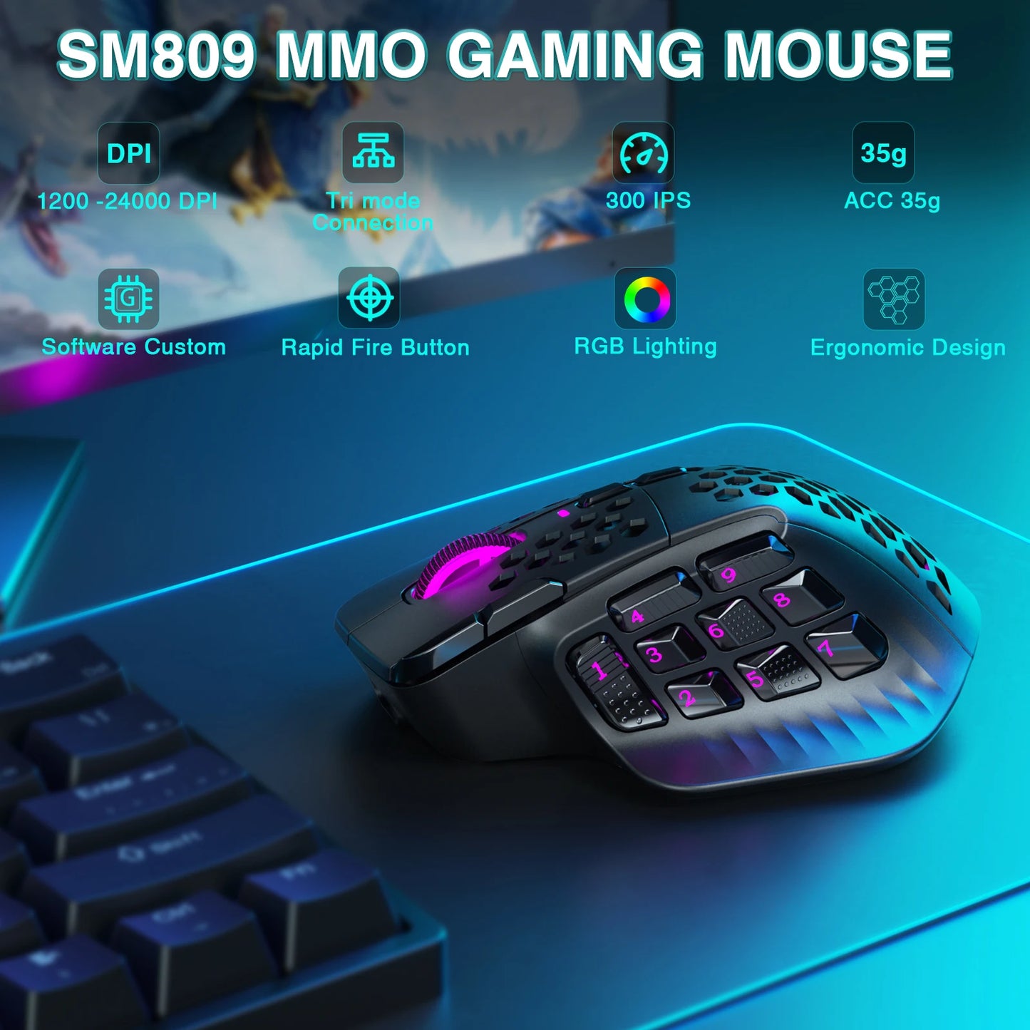 Rato Sem Fio Gamer (Bluetooth)