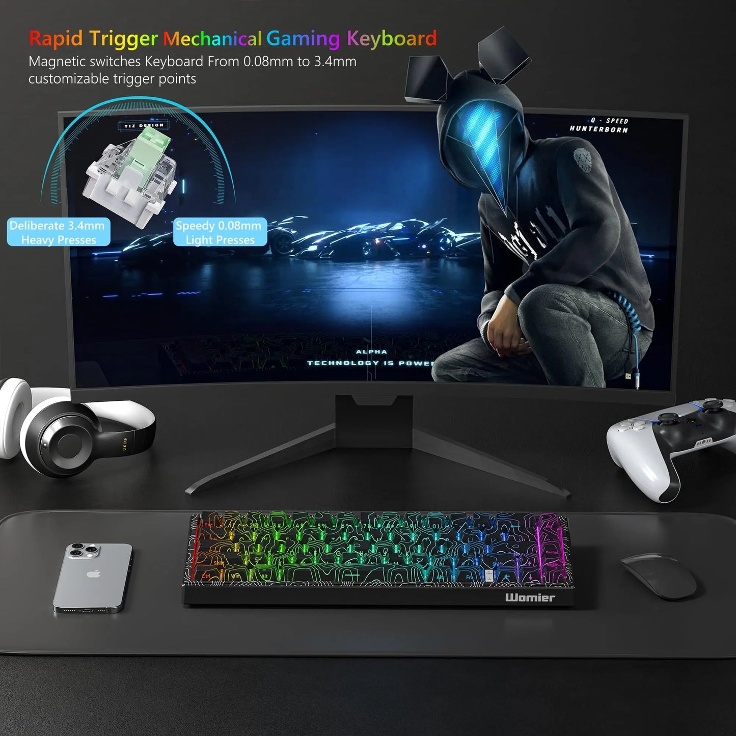 Teclado Mecânico 65% com RGB