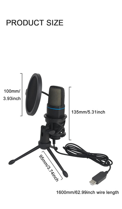 Microfone RGB com Fio