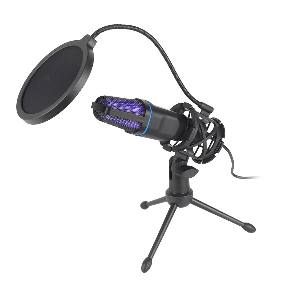 Microfone RGB com Fio