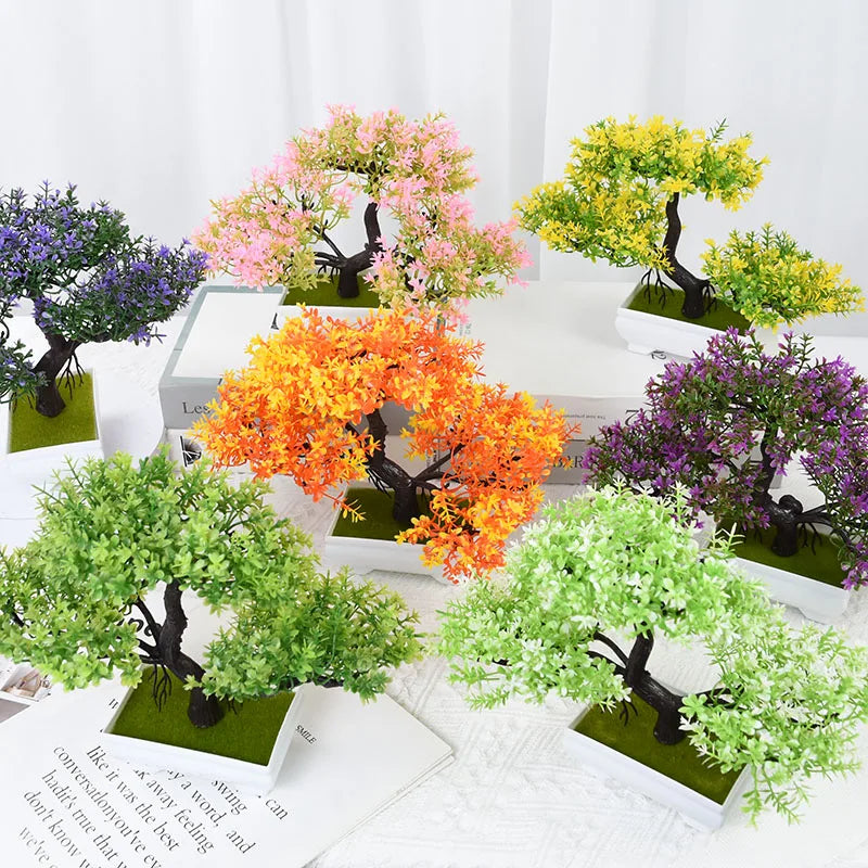 Plantas Artificiais Bonsai (Vaso Pequeno  de Árvore)
